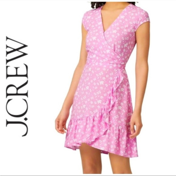 J. Crew Dresses & Skirts - J. Crew Pink Floral Faux‎ wrap dress